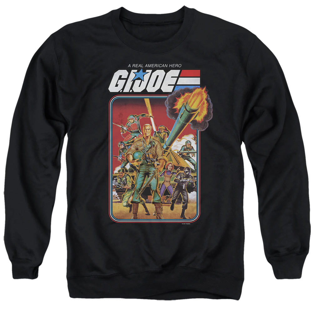 AN OFFCIALLY LICENSED G.I. JOE HERO GROUP ADULT UNISEX CREWNECK SWEATSHIRT BLACK