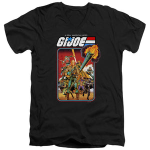 AN OFFCIALLY LICENSED G.I. JOE HERO GROUP MEN'S V-NECK T-SHIRT BLACK