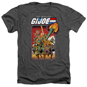AN OFFCIALLY LICENSED G.I. JOE HERO GROUP MEN'S HEATHER T-SHIRT CHARCOAL