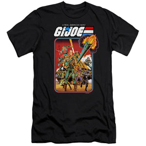 AN OFFCIALLY LICENSED G.I. JOE HERO GROUP MEN'S PREMIUM SLIM FIT T-SHIRT BLACK
