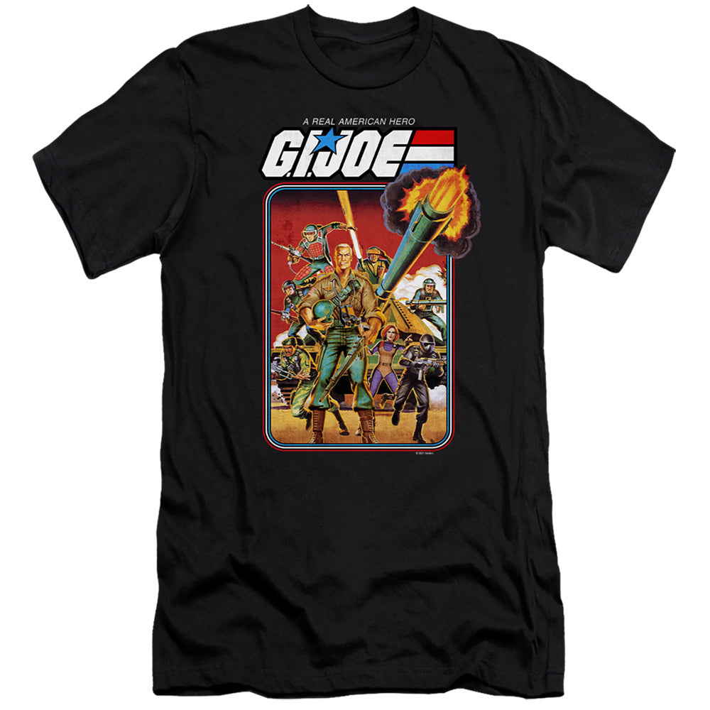 AN OFFCIALLY LICENSED G.I. JOE HERO GROUP MEN'S PREMIUM SLIM FIT T-SHIRT BLACK