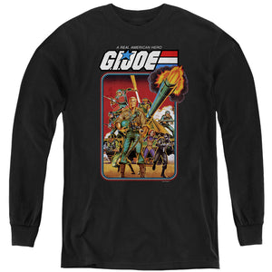 AN OFFCIALLY LICENSED G.I. JOE HERO GROUP YOUTH LONG SLEEVE T-SHIRT BLACK