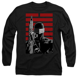 AN OFFCIALLY LICENSED G.I. JOE SNAKE EYES NINJA MEN'S LONG SLEEVE T-SHIRT BLACK