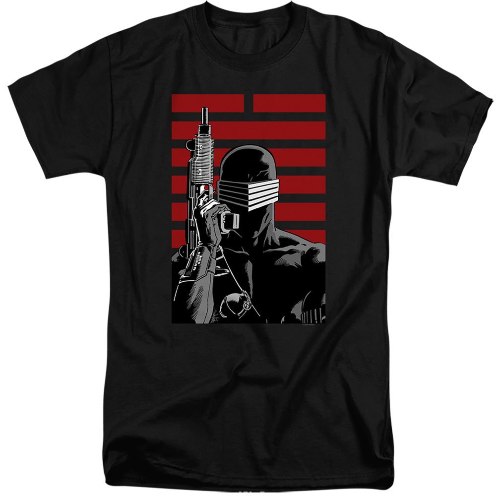 AN OFFCIALLY LICENSED G.I. JOE SNAKE EYES NINJA MEN'S TALL FIT T-SHIRT BLACK