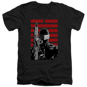 AN OFFCIALLY LICENSED G.I. JOE SNAKE EYES NINJA MEN'S V-NECK T-SHIRT BLACK
