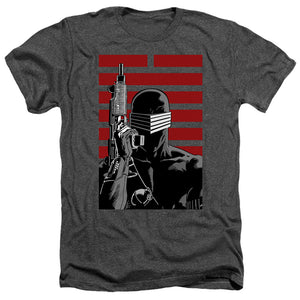 AN OFFCIALLY LICENSED G.I. JOE SNAKE EYES NINJA MEN'S HEATHER T-SHIRT CHARCOAL