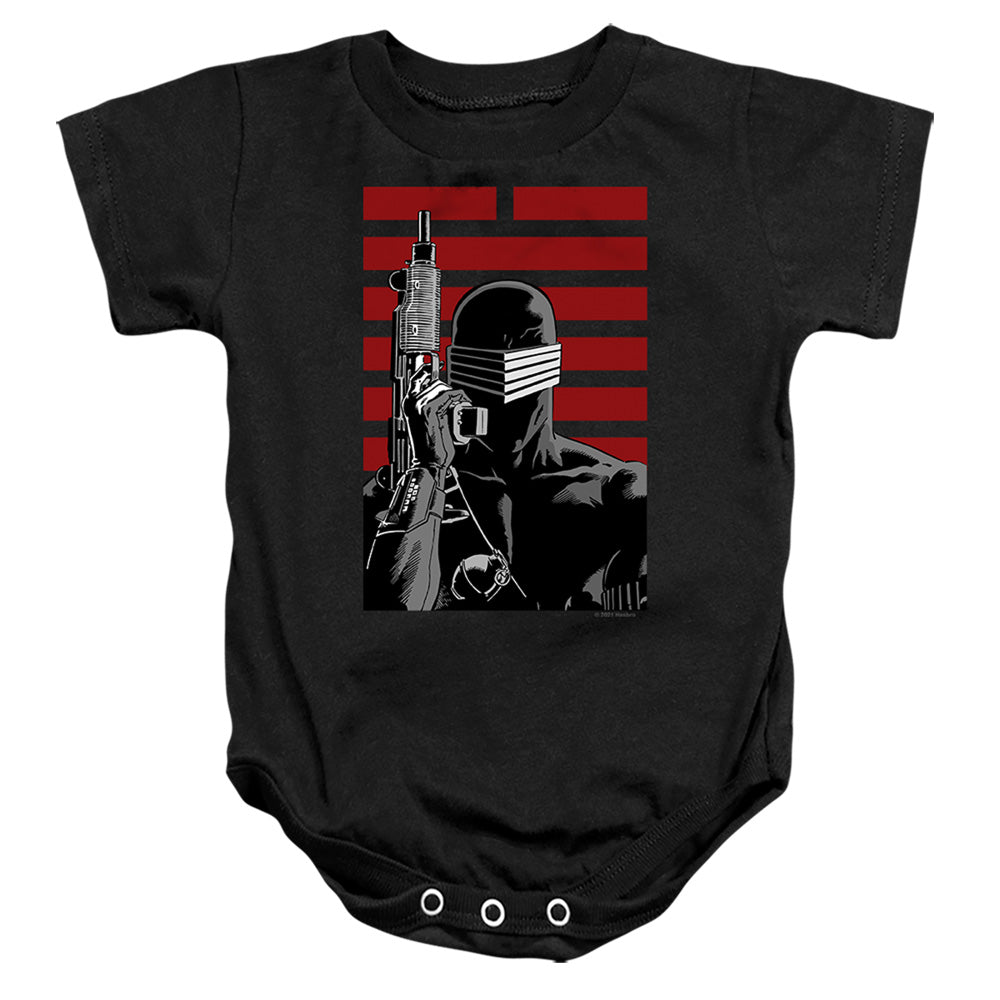 AN OFFCIALLY LICENSED G.I. JOE SNAKE EYES NINJA BABY BODYSUIT BLACK