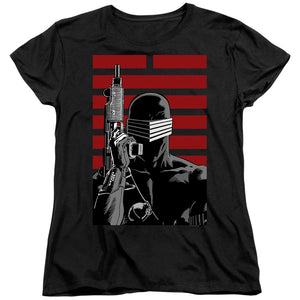 AN OFFCIALLY LICENSED G.I. JOE SNAKE EYES NINJA WOMEN'S REGULAR FIT T-SHIRT BLACK