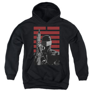 AN OFFCIALLY LICENSED G.I. JOE SNAKE EYES NINJA YOUTH HOODIE BLACK