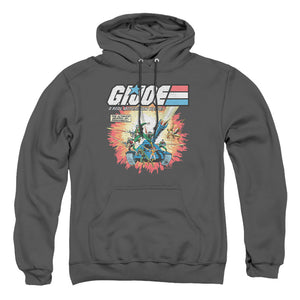 AN OFFCIALLY LICENSED G.I. JOE REAL AMERICAN HERO ADULT UNISEX PULLOVER HOODIE CHARCOAL
