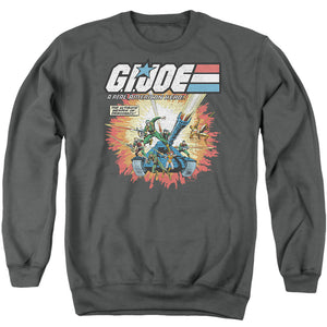 AN OFFCIALLY LICENSED G.I. JOE REAL AMERICAN HERO ADULT UNISEX CREWNECK SWEATSHIRT CHARCOAL