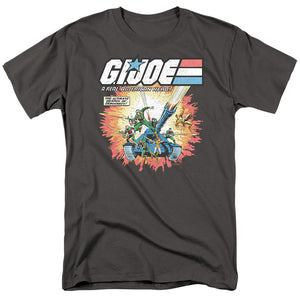 AN OFFCIALLY LICENSED G.I. JOE REAL AMERICAN HERO MEN'S REGULAR FIT T-SHIRT CHARCOAL