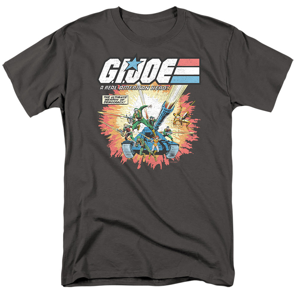 AN OFFCIALLY LICENSED G.I. JOE REAL AMERICAN HERO MEN'S REGULAR FIT T-SHIRT CHARCOAL
