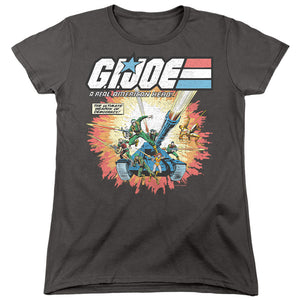 AN OFFCIALLY LICENSED G.I. JOE REAL AMERICAN HERO WOMEN'S REGULAR FIT T-SHIRT CHARCOAL