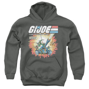 AN OFFCIALLY LICENSED G.I. JOE REAL AMERICAN HERO YOUTH HOODIE CHARCOAL