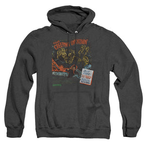 AN OFFCIALLY LICENSED HAMMER HOUSE OF HORROR CREEPING UNKNOWN ADULT UNISEX HEATHER PULLOVER HOODIE BLACK