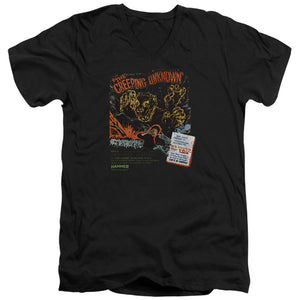 AN OFFCIALLY LICENSED HAMMER HOUSE OF HORROR CREEPING UNKNOWN MEN'S V-NECK T-SHIRT BLACK