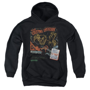 AN OFFCIALLY LICENSED HAMMER HOUSE OF HORROR CREEPING UNKNOWN YOUTH HOODIE BLACK