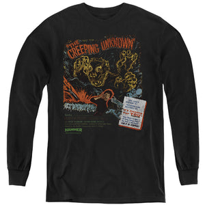 AN OFFCIALLY LICENSED HAMMER HOUSE OF HORROR CREEPING UNKNOWN YOUTH LONG SLEEVE T-SHIRT BLACK