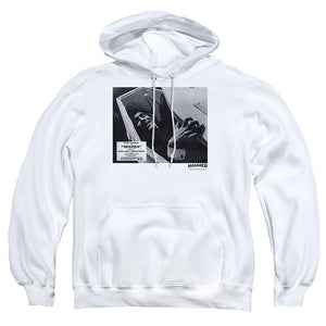AN OFFCIALLY LICENSED HAMMER HOUSE OF HORROR COFFIN ADULT UNISEX PULLOVER HOODIE WHITE