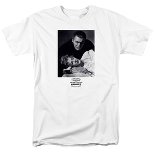 AN OFFCIALLY LICENSED HAMMER HOUSE OF HORROR DRACULA TEETH MEN'S REGULAR FIT T-SHIRT WHITE