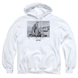 AN OFFCIALLY LICENSED HAMMER HOUSE OF HORROR QUARTERMASS 11 ADULT UNISEX PULLOVER HOODIE WHITE