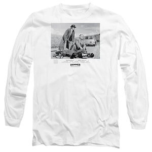 AN OFFCIALLY LICENSED HAMMER HOUSE OF HORROR QUARTERMASS 11 MEN'S LONG SLEEVE T-SHIRT WHITE