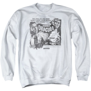 AN OFFCIALLY LICENSED HAMMER HOUSE OF HORROR BRIDE ADULT UNISEX CREWNECK SWEATSHIRT WHITE