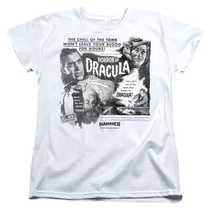 AN OFFCIALLY LICENSED HAMMER HOUSE OF HORROR BRIDE WOMEN'S REGULAR FIT T-SHIRT WHITE