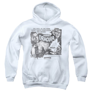 AN OFFCIALLY LICENSED HAMMER HOUSE OF HORROR BRIDE YOUTH HOODIE WHITE