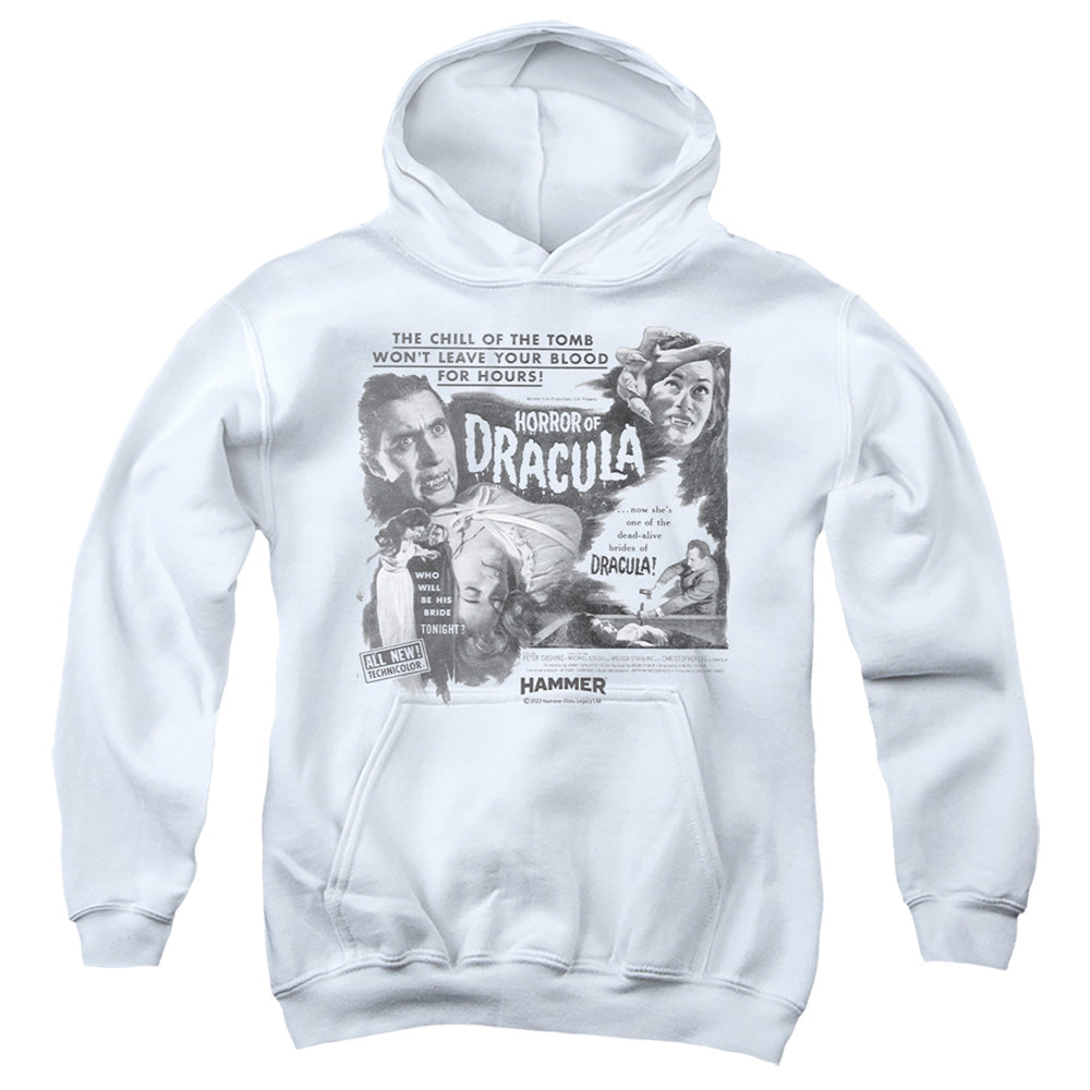 AN OFFCIALLY LICENSED HAMMER HOUSE OF HORROR BRIDE YOUTH HOODIE WHITE
