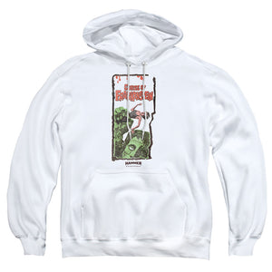 AN OFFCIALLY LICENSED HAMMER HOUSE OF HORROR CURSE OF FRANKENSTIEN ADULT UNISEX PULLOVER HOODIE WHITE