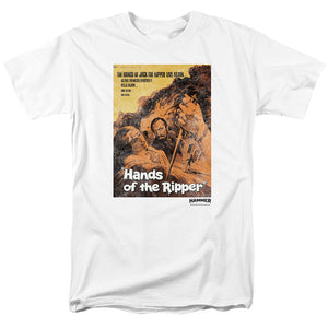 AN OFFCIALLY LICENSED HAMMER HOUSE OF HORROR HANDS OF THE RIPPER MEN'S REGULAR FIT T-SHIRT WHITE