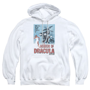 AN OFFCIALLY LICENSED HAMMER HOUSE OF HORROR HORROR TONIGHT ADULT UNISEX PULLOVER HOODIE WHITE