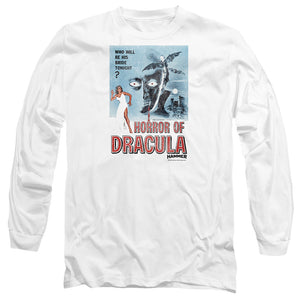 AN OFFCIALLY LICENSED HAMMER HOUSE OF HORROR HORROR TONIGHT MEN'S LONG SLEEVE T-SHIRT WHITE
