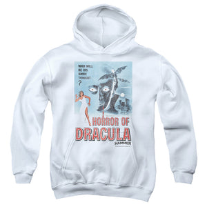 AN OFFCIALLY LICENSED HAMMER HOUSE OF HORROR HORROR TONIGHT YOUTH HOODIE WHITE