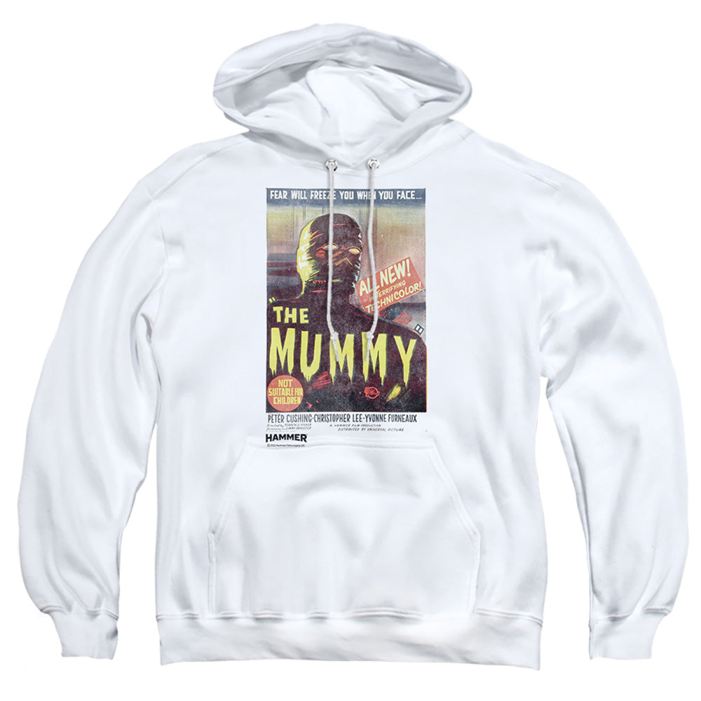 AN OFFCIALLY LICENSED HAMMER HOUSE OF HORROR THE MUMMY ADULT UNISEX PULLOVER HOODIE WHITE