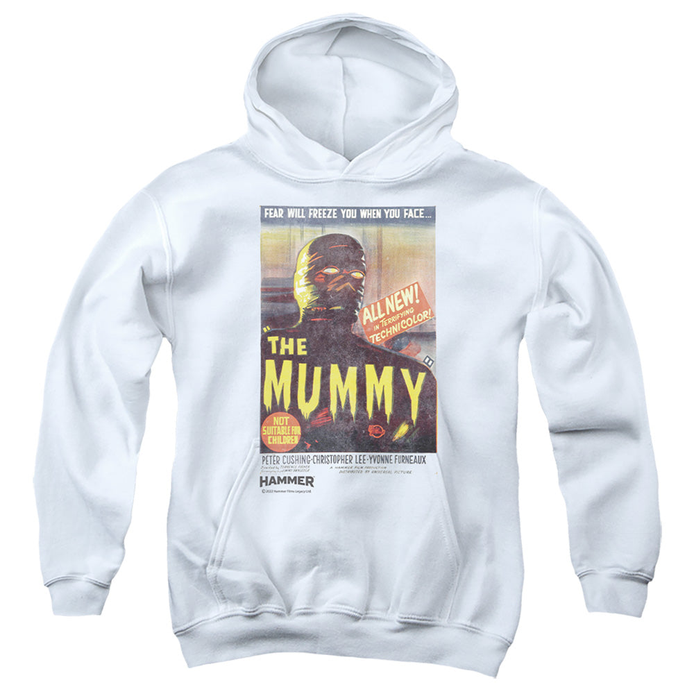 AN OFFCIALLY LICENSED HAMMER HOUSE OF HORROR THE MUMMY YOUTH HOODIE WHITE
