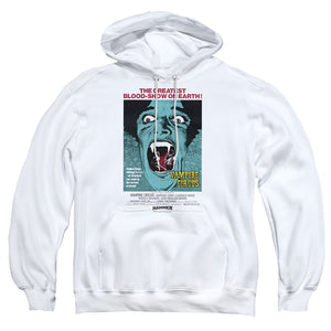 AN OFFCIALLY LICENSED HAMMER HOUSE OF HORROR VAMPIRE CIRCUS LIGHT ADULT UNISEX PULLOVER HOODIE WHITE