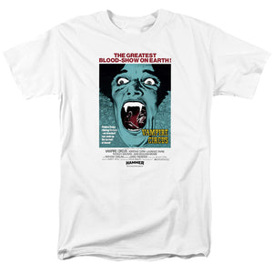 AN OFFCIALLY LICENSED HAMMER HOUSE OF HORROR VAMPIRE CIRCUS LIGHT MEN'S REGULAR FIT T-SHIRT WHITE