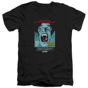 AN OFFCIALLY LICENSED HAMMER HOUSE OF HORROR VAMPIRE CIRCUS DARK MEN'S V-NECK T-SHIRT BLACK