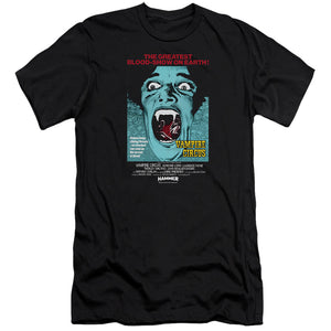 AN OFFCIALLY LICENSED HAMMER HOUSE OF HORROR VAMPIRE CIRCUS DARK MEN'S PREMIUM SLIM FIT T-SHIRT BLACK