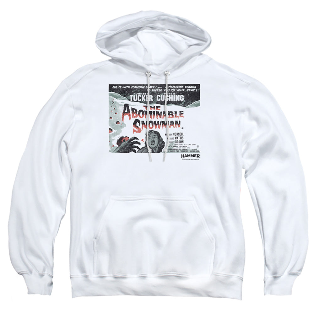 AN OFFCIALLY LICENSED HAMMER HOUSE OF HORROR ABOMINABLE ADULT UNISEX PULLOVER HOODIE WHITE