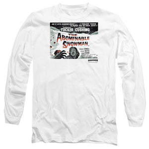 AN OFFCIALLY LICENSED HAMMER HOUSE OF HORROR ABOMINABLE MEN'S LONG SLEEVE T-SHIRT WHITE