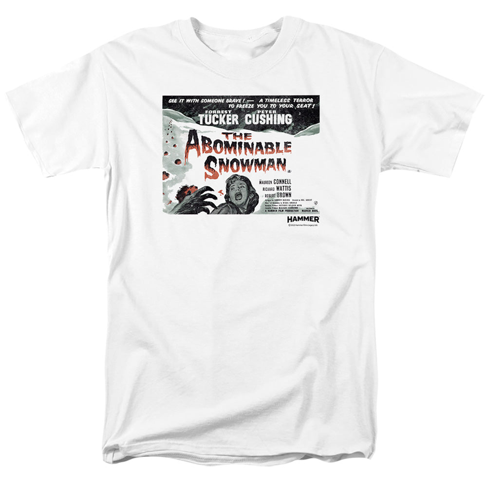 AN OFFCIALLY LICENSED HAMMER HOUSE OF HORROR ABOMINABLE MEN'S REGULAR FIT T-SHIRT WHITE