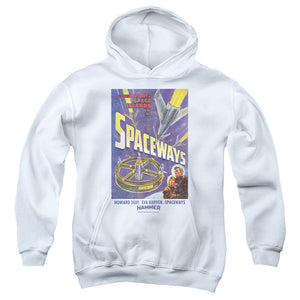 AN OFFCIALLY LICENSED HAMMER HOUSE OF HORROR SPACEWAYS YOUTH HOODIE WHITE