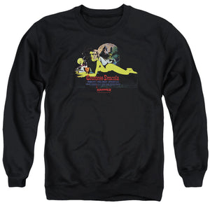 AN OFFCIALLY LICENSED HAMMER HOUSE OF HORROR COUNTESS DARK ADULT UNISEX CREWNECK SWEATSHIRT BLACK