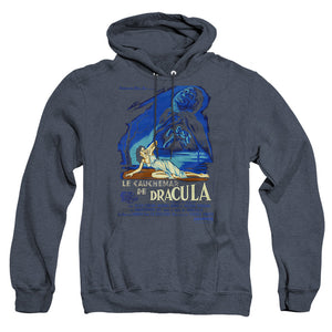 AN OFFCIALLY LICENSED HAMMER HOUSE OF HORROR HORROR OF DRACULA ADULT UNISEX HEATHER PULLOVER HOODIE NAVY