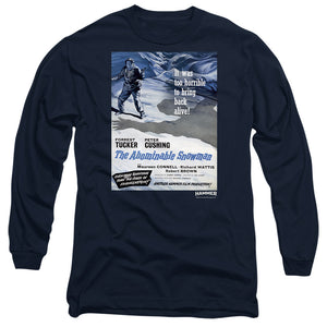 AN OFFCIALLY LICENSED HAMMER HOUSE OF HORROR SNOWMAN MEN'S LONG SLEEVE T-SHIRT NAVY