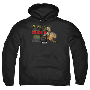 AN OFFCIALLY LICENSED HAMMER HOUSE OF HORROR POSTER DRACULA ADULT UNISEX PULLOVER HOODIE BLACK